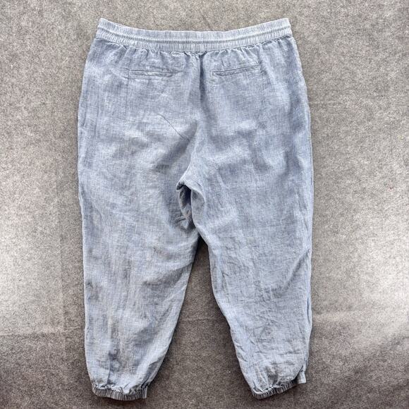 Athleta Womens Linen Retreat Jogger Pant Size 22 Blue Chambray Beachy Coastal - Picture 4 of 10